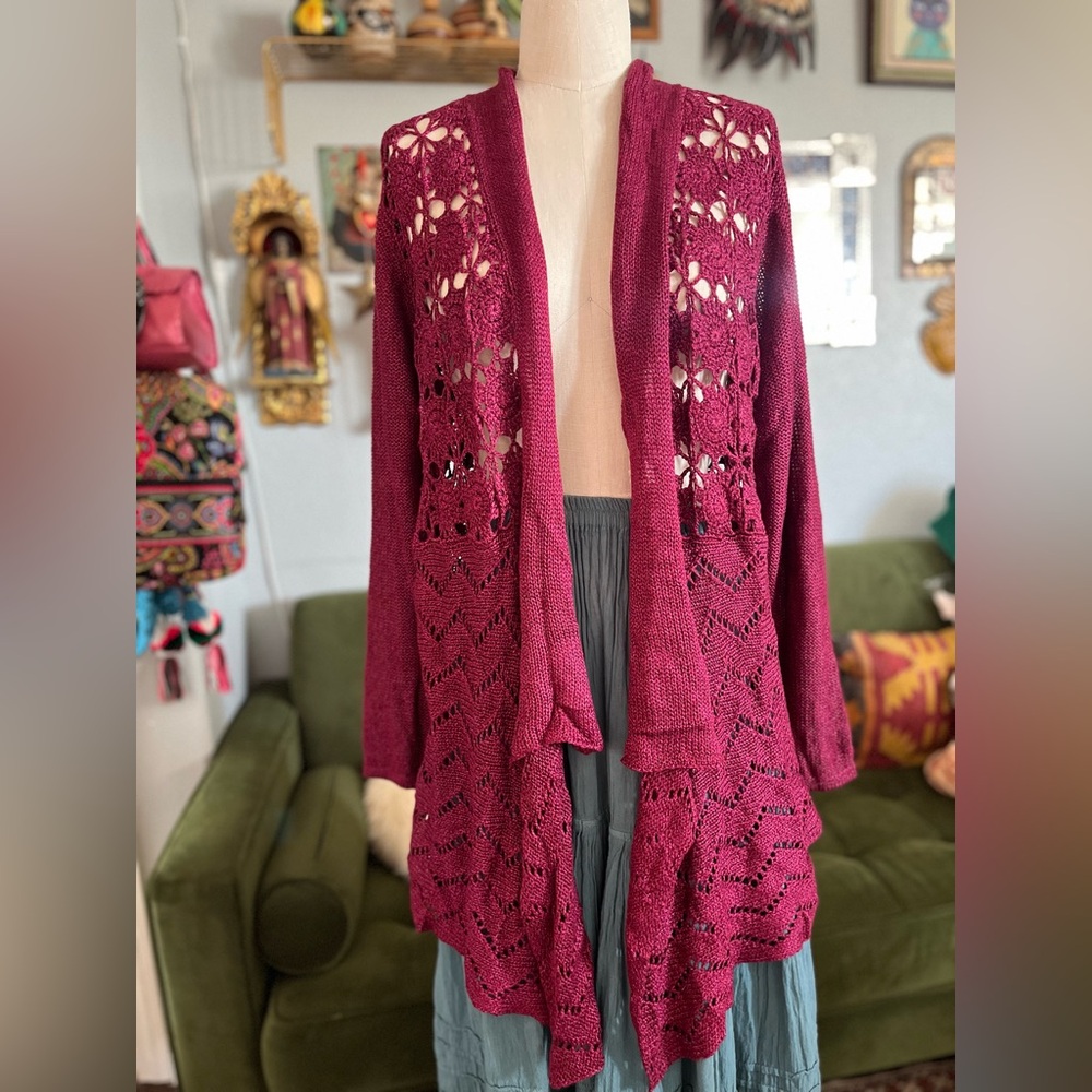 Liz Claiborne crochet Cardigan